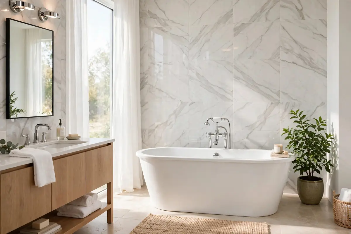 Renovated bathroom with sound plumbing fixtures in a Portsmouth home